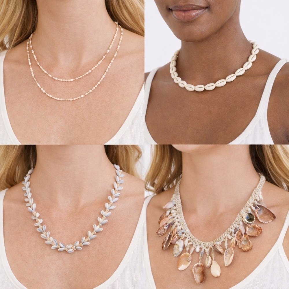 Vintage Shell Necklaces four total
